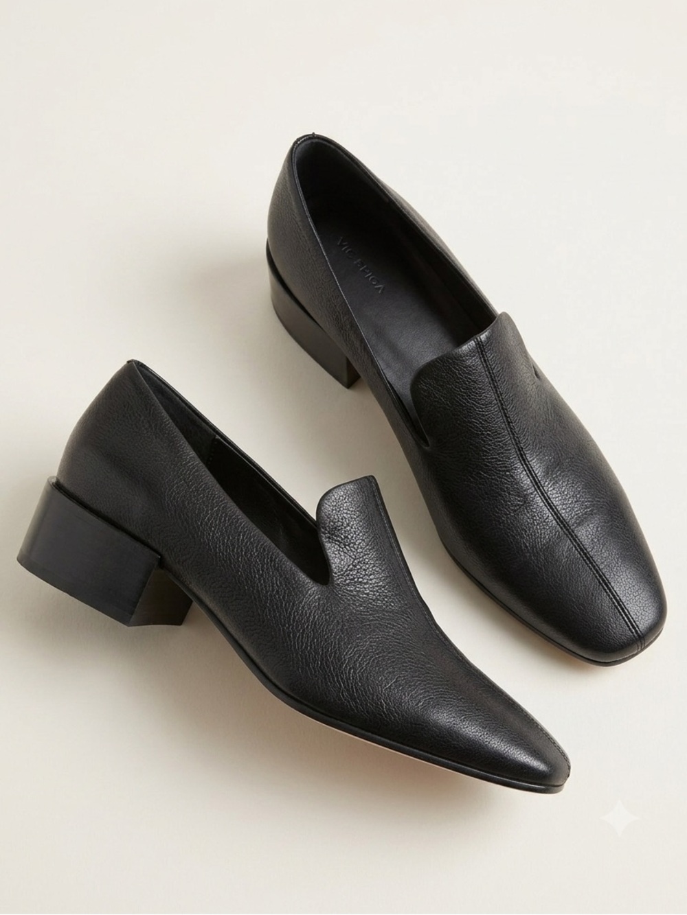 Via Spiga Sz 8.5 Black Leather Minimalist Loafers